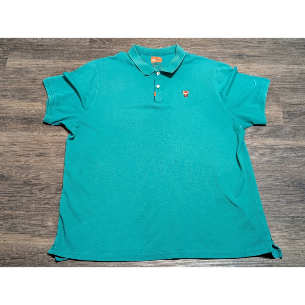 Nike The Nike Polo Tiger Woods Frank Dri-Fit Teal Green Mens XL Short Sleeve